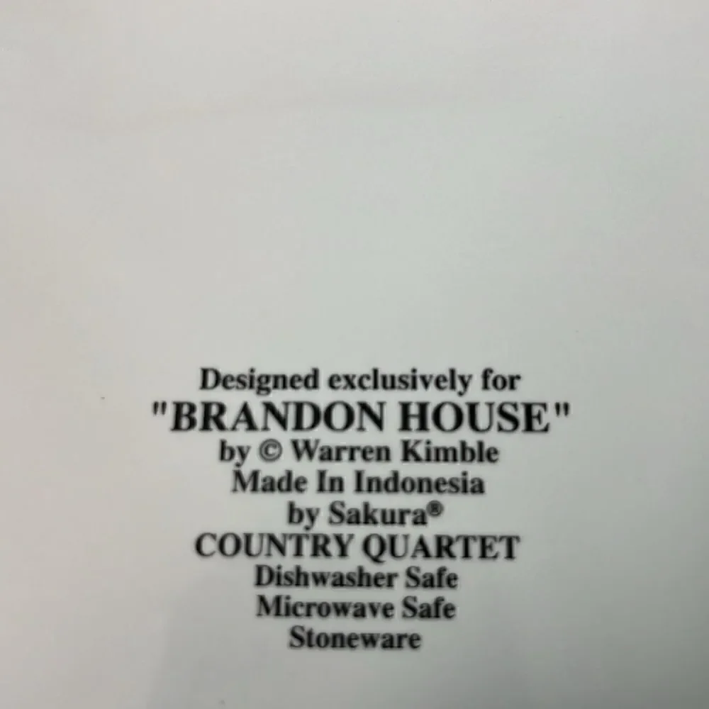 2 Country Quartet Chicken Rooster 12” Dinner Plates Warren Kimble Sakura Brandon